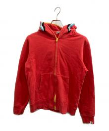 A BATHING APE（ア ベイシング エイプ）の古着「Red NEON shark full zip hoodie」｜レッド