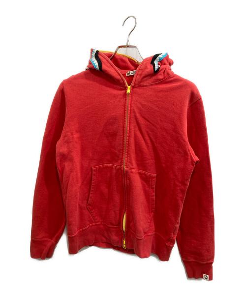 A BATHING APE（ア ベイシング エイプ）A BATHING APE (ア ベイシング エイプ) Red NEON shark full zip hoodie レッド サイズ:Mの古着・服飾アイテム