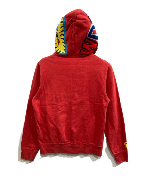 A BATHING APE（ア ベイシング エイプ）A BATHING APE (ア ベイシング エイプ) Red NEON shark full zip hoodie レッド サイズ:Mの古着・服飾アイテム