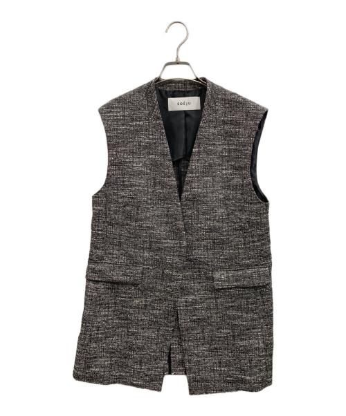 SOEJU（ソージュ）SOEJU (ソージュ) ツィーディージャカードジレ ブラック サイズ:Mの古着・服飾アイテム