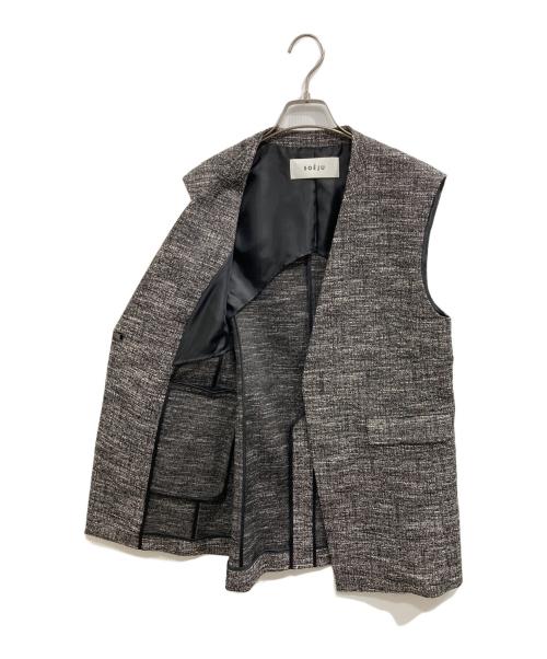 SOEJU（ソージュ）SOEJU (ソージュ) ツィーディージャカードジレ ブラック サイズ:Mの古着・服飾アイテム