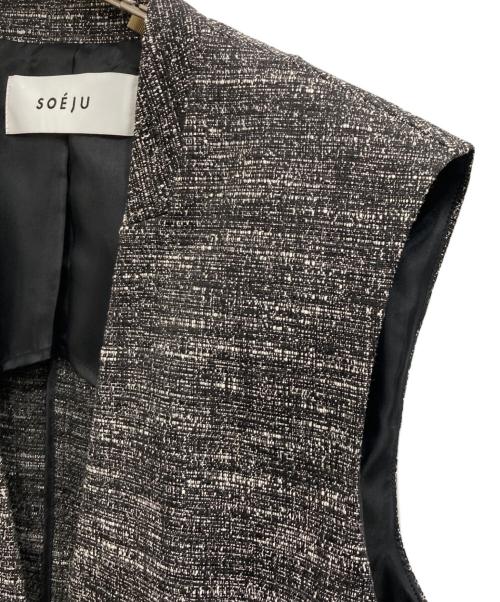 SOEJU（ソージュ）SOEJU (ソージュ) ツィーディージャカードジレ ブラック サイズ:Mの古着・服飾アイテム