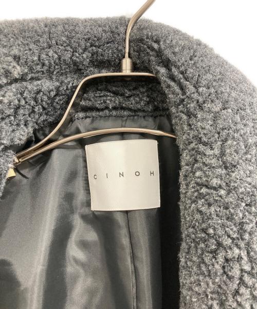 CINOH（チノ）CINOH (チノ) BOA コクーンコート/ボアコクーンコート グレー サイズ:Fの古着・服飾アイテム