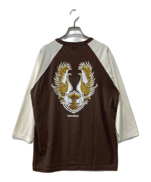 Subculture（サブカルチャー）Subculture (サブカルチャー) RAGLAN LONG SLEEVE T-SHIRT ブラウン サイズ:2の古着・服飾アイテム