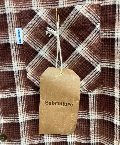 Subculture（サブカルチャー）Subculture (サブカルチャー) COTTON CHECK SHIRT/コットン チェックシャツ ブラウン サイズ:1の古着・服飾アイテム