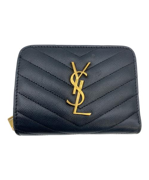 Saint Laurent Paris（サンローランパリ）Saint Laurent Paris (サンローランパリ) コンパクトジップアラウンドウォレット ブラックの古着・服飾アイテム