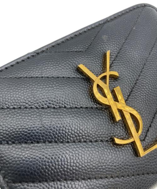 Saint Laurent Paris（サンローランパリ）Saint Laurent Paris (サンローランパリ) コンパクトジップアラウンドウォレット ブラックの古着・服飾アイテム