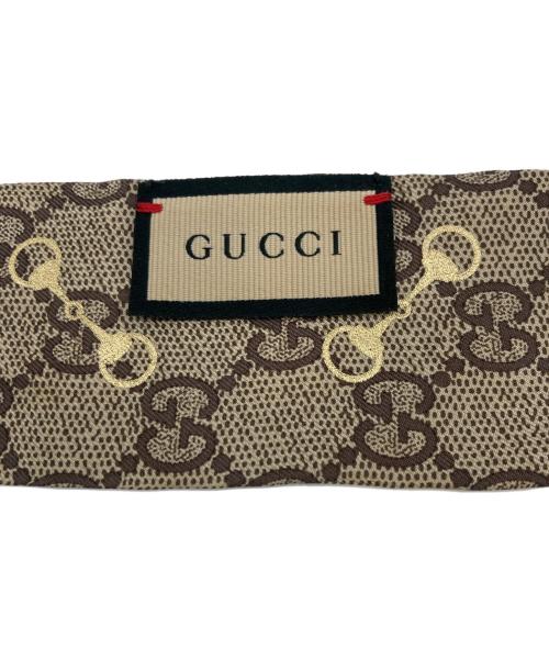 GUCCI（グッチ）GUCCI (グッチ) GG ホースビット ツイリー スカーフ ブラウンの古着・服飾アイテム