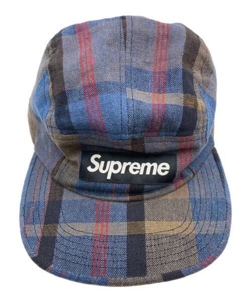 SUPREME（シュプリーム）SUPREME (シュプリーム) plaid linen camp cap ネイビーの古着・服飾アイテム
