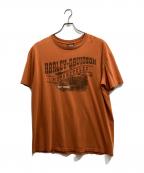 HARLEY-DAVIDSONハーレーダビッドソン）の古着「プリントTシャツ」｜オレンジ