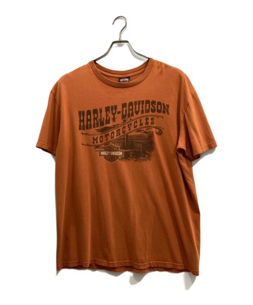 HARLEY-DAVIDSON（ハーレーダビッドソン）HARLEY-DAVIDSON (ハーレーダビッドソン) プリントTシャツ オレンジ サイズ:XLの古着・服飾アイテム