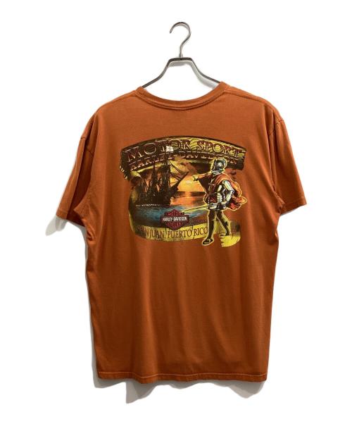 HARLEY-DAVIDSON（ハーレーダビッドソン）HARLEY-DAVIDSON (ハーレーダビッドソン) プリントTシャツ オレンジ サイズ:XLの古着・服飾アイテム