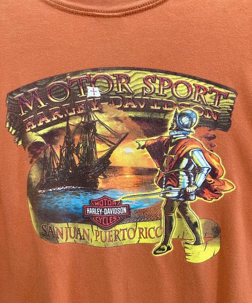 HARLEY-DAVIDSON（ハーレーダビッドソン）HARLEY-DAVIDSON (ハーレーダビッドソン) プリントTシャツ オレンジ サイズ:XLの古着・服飾アイテム