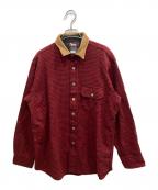 WOOLRICH×LAND'S ENDウールリッチ×ランズエンド）の古着「スウェードカラーネルシャツ」｜レッド×ブラウン