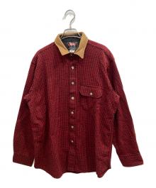 WOOLRICH×LAND'S END（ウールリッチ×ランズエンド）の古着「スウェードカラーネルシャツ」｜レッド×ブラウン