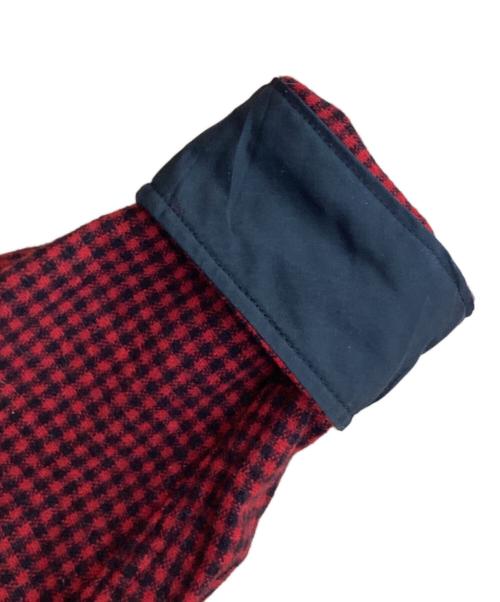 WOOLRICH（ウールリッチ）WOOLRICH (ウールリッチ) LAND'S END (ランズエンド) スウェードカラーネルシャツ レッド×ブラウン サイズ:Mの古着・服飾アイテム