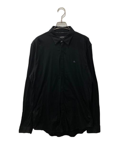BURBERRY BLACK LABEL（バーバリーブラックレーベル）BURBERRY BLACK LABEL (バーバリーブラックレーベル) ジャージー比翼シャツ ブラック サイズ:3の古着・服飾アイテム