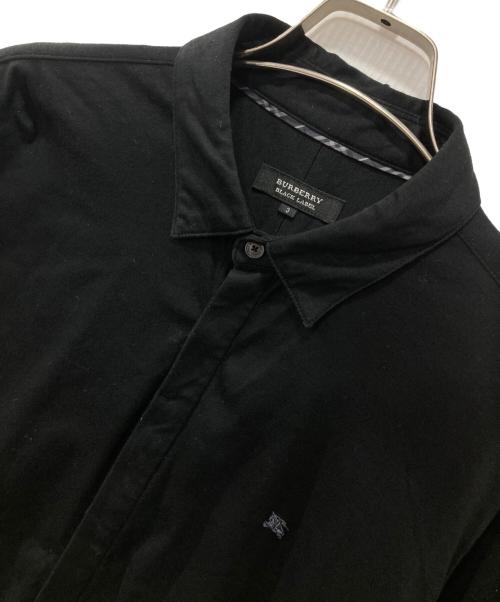 BURBERRY BLACK LABEL（バーバリーブラックレーベル）BURBERRY BLACK LABEL (バーバリーブラックレーベル) ジャージー比翼シャツ ブラック サイズ:3の古着・服飾アイテム