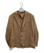 POLO RALPH LAURENポロ・ラルフローレン）の古着「コットンシルクリネン 3Bジャケット」｜ブラウン