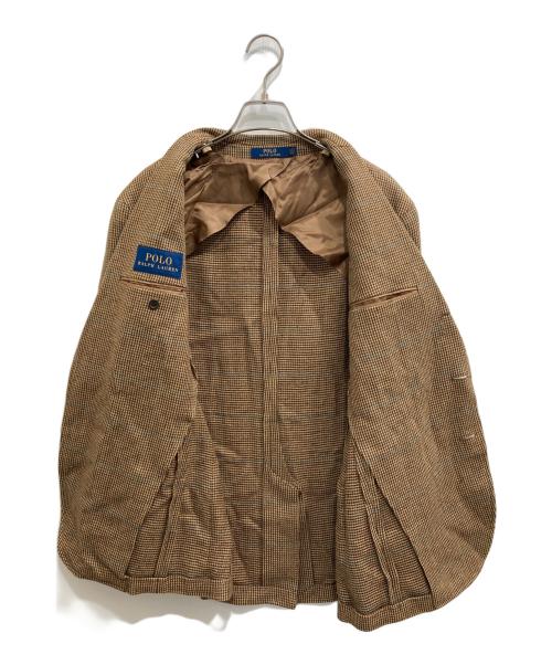 POLO RALPH LAUREN（ポロ・ラルフローレン）POLO RALPH LAUREN (ポロ・ラルフローレン) コットンシルクリネン 3Bジャケット ブラウン サイズ:40Sの古着・服飾アイテム