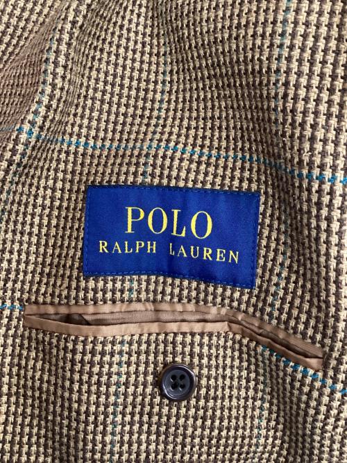 POLO RALPH LAUREN（ポロ・ラルフローレン）POLO RALPH LAUREN (ポロ・ラルフローレン) コットンシルクリネン 3Bジャケット ブラウン サイズ:40Sの古着・服飾アイテム