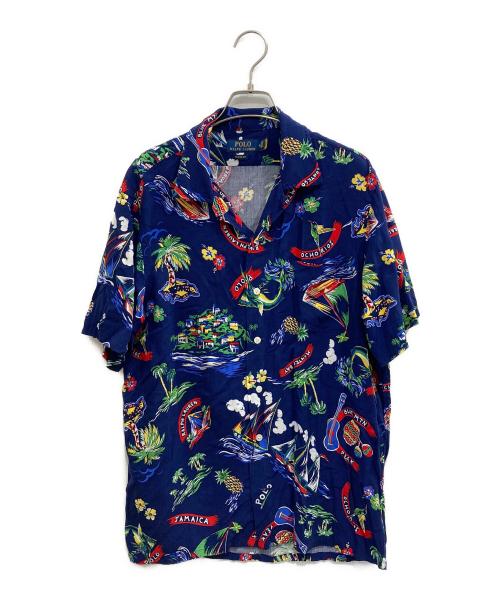 POLO RALPH LAUREN（ポロ・ラルフローレン）POLO RALPH LAUREN (ポロ・ラルフローレン) アロハシャツ ネイビー サイズ:Mの古着・服飾アイテム