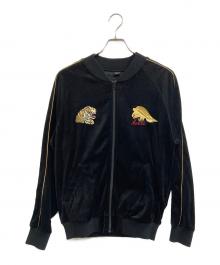 AVIREX（アヴィレックス）の古着「VELOUR RETRO JACKET MIG MAULERS/ベロア レトロ ジャケット ミグモーラー」｜ブラック