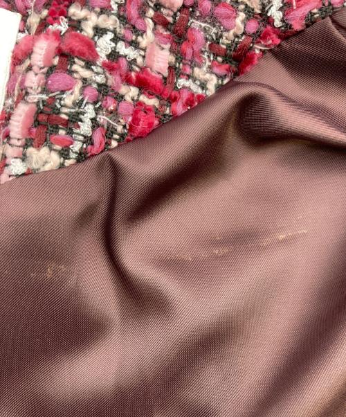 Lily Brown（リリーブラウン）Lily Brown (リリーブラウン) フリンジツイードジャケット ピンク サイズ:F 未使用品の古着・服飾アイテム