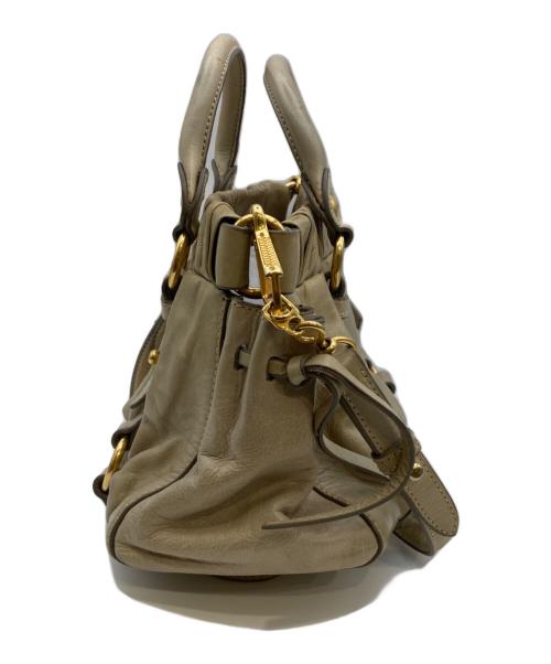 MIU MIU（ミュウミュウ）MIU MIU (ミュウミュウ) VITELLO LUX 2WAY BAG グリーンの古着・服飾アイテム