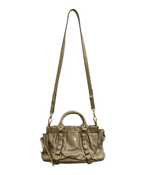 MIU MIU（ミュウミュウ）MIU MIU (ミュウミュウ) VITELLO LUX 2WAY BAG グリーンの古着・服飾アイテム