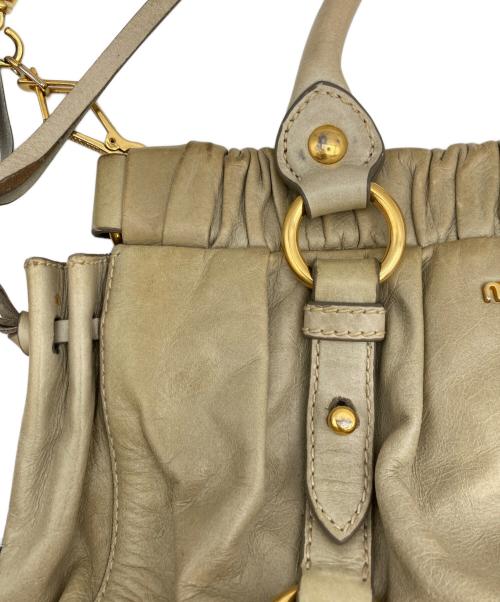 MIU MIU（ミュウミュウ）MIU MIU (ミュウミュウ) VITELLO LUX 2WAY BAG グリーンの古着・服飾アイテム