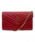 Saint Laurent Parisサンローランパリ）の古着「カサンドラ クラシック ショルダーバッグ/Classic Cassandre Chain Wallet　Bag」｜レッド