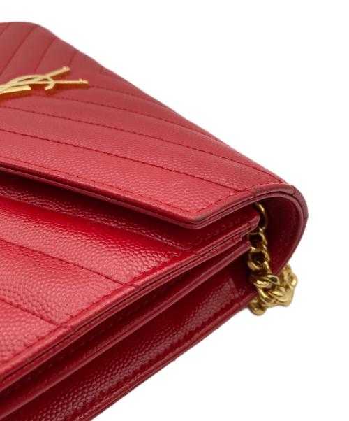 Saint Laurent Paris（サンローランパリ）Saint Laurent Paris (サンローランパリ) カサンドラ クラシック ショルダーバッグ/Classic Cassandre Chain Wallet　Bag レッドの古着・服飾アイテム