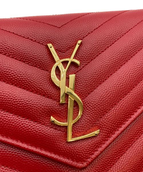 Saint Laurent Paris（サンローランパリ）Saint Laurent Paris (サンローランパリ) カサンドラ クラシック ショルダーバッグ/Classic Cassandre Chain Wallet　Bag レッドの古着・服飾アイテム