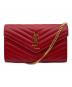 Saint Laurent Paris（サンローランパリ）の古着「カサンドラ クラシック ショルダーバッグ/Classic Cassandre Chain Wallet　Bag」｜レッド