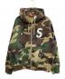 Supreme（シュプリーム）の古着「S Logo Zip Up Hooded Sweatshirt Woodland Camo/Sロゴ ジップアップフーディ」｜カーキ×オリーブ