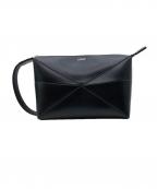 LOEWEロエベ）の古着「Puzzle Fold Wash Bag/パズル フォールド トラベルポーチ/ハンドバッグ」｜ブラック