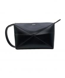 LOEWE（ロエベ）の古着「Puzzle Fold Wash Bag/パズル フォールド トラベルポーチ/ハンドバッグ」｜ブラック