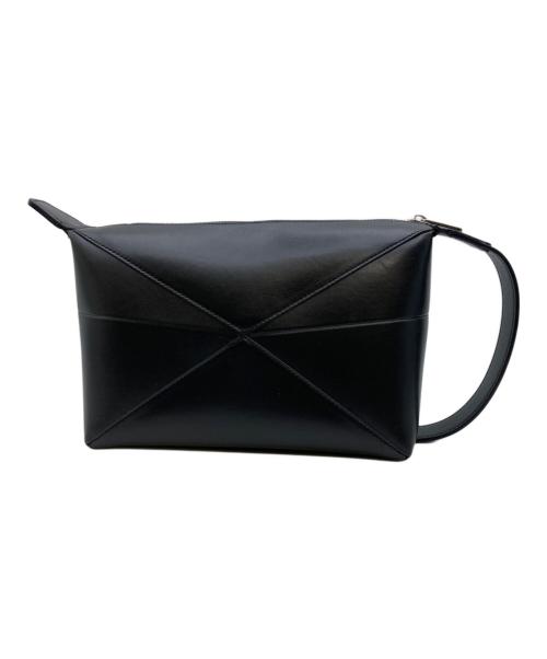 LOEWE（ロエベ）LOEWE (ロエベ) Puzzle Fold Wash Bag/パズル フォールド トラベルポーチ/ハンドバッグ ブラックの古着・服飾アイテム