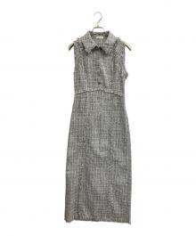 FRAY ID（フレイ アイディー）の古着「フリンジデザインツイードポロワンピ」｜グレー