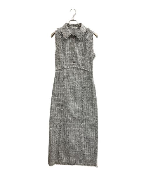 FRAY ID（フレイ アイディー）FRAY ID (フレイ アイディー) フリンジデザインツイードポロワンピ グレー サイズ:1の古着・服飾アイテム