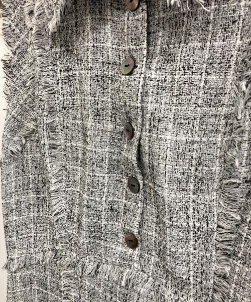 FRAY ID（フレイ アイディー）FRAY ID (フレイ アイディー) フリンジデザインツイードポロワンピ グレー サイズ:1の古着・服飾アイテム