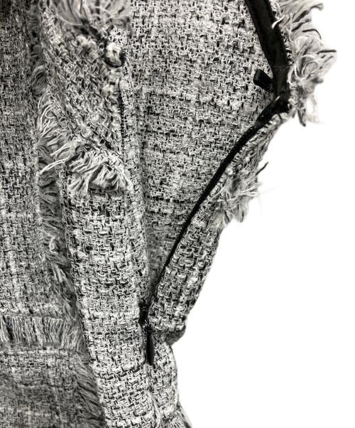 FRAY ID（フレイ アイディー）FRAY ID (フレイ アイディー) フリンジデザインツイードポロワンピ グレー サイズ:1の古着・服飾アイテム