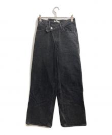 moussy（マウジー）の古着「CROSS WAIST WIDE STRAIGHT」｜ブラック