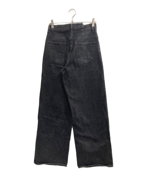 moussy（マウジー）moussy (マウジー) CROSS WAIST WIDE STRAIGHT ブラック サイズ:2の古着・服飾アイテム