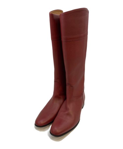 HERMES（エルメス）HERMES (エルメス) ジョッキーブーツ レッド サイズ:37 1/2の古着・服飾アイテム