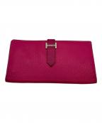 HERMESエルメス）の古着「ベアン 長財布」｜ピンク