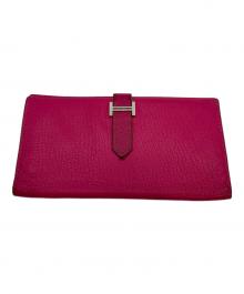 HERMES（エルメス）の古着「ベアン 長財布」｜ピンク