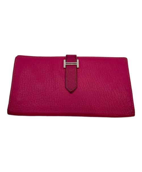 HERMES（エルメス）HERMES (エルメス) ベアン 長財布 ピンクの古着・服飾アイテム