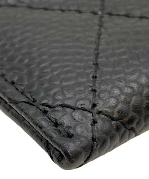 CHANEL（シャネル）CHANEL (シャネル) マトラッセ キャビアスキン カードケース ブラックの古着・服飾アイテム